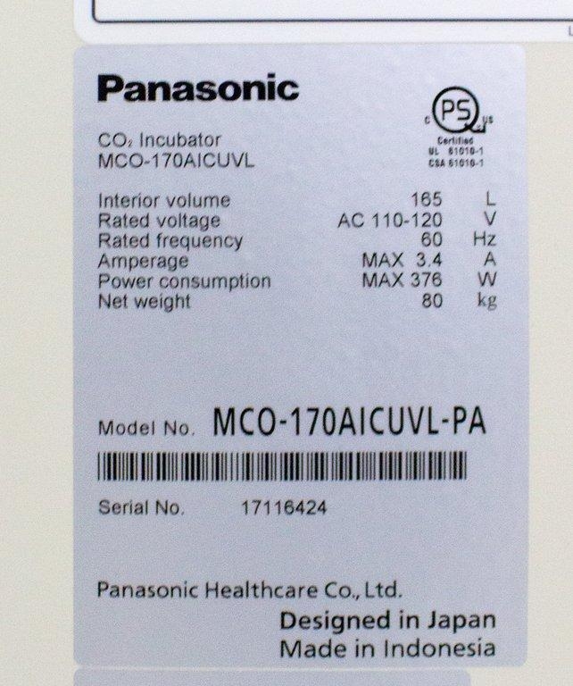 Panasonic MCO-170AICUVL-PA CO2 Laboratory Incubator 5.8 cu.ft. Capacity
