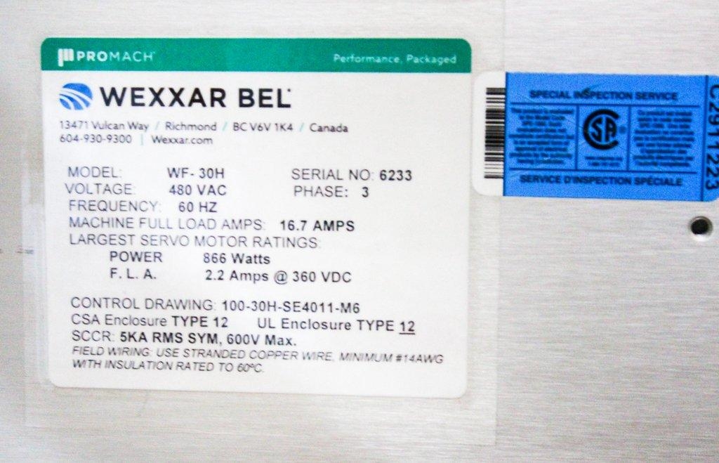 WEXXAR BEL WF-30H Case Former with Problue Fair Condition for Packaging