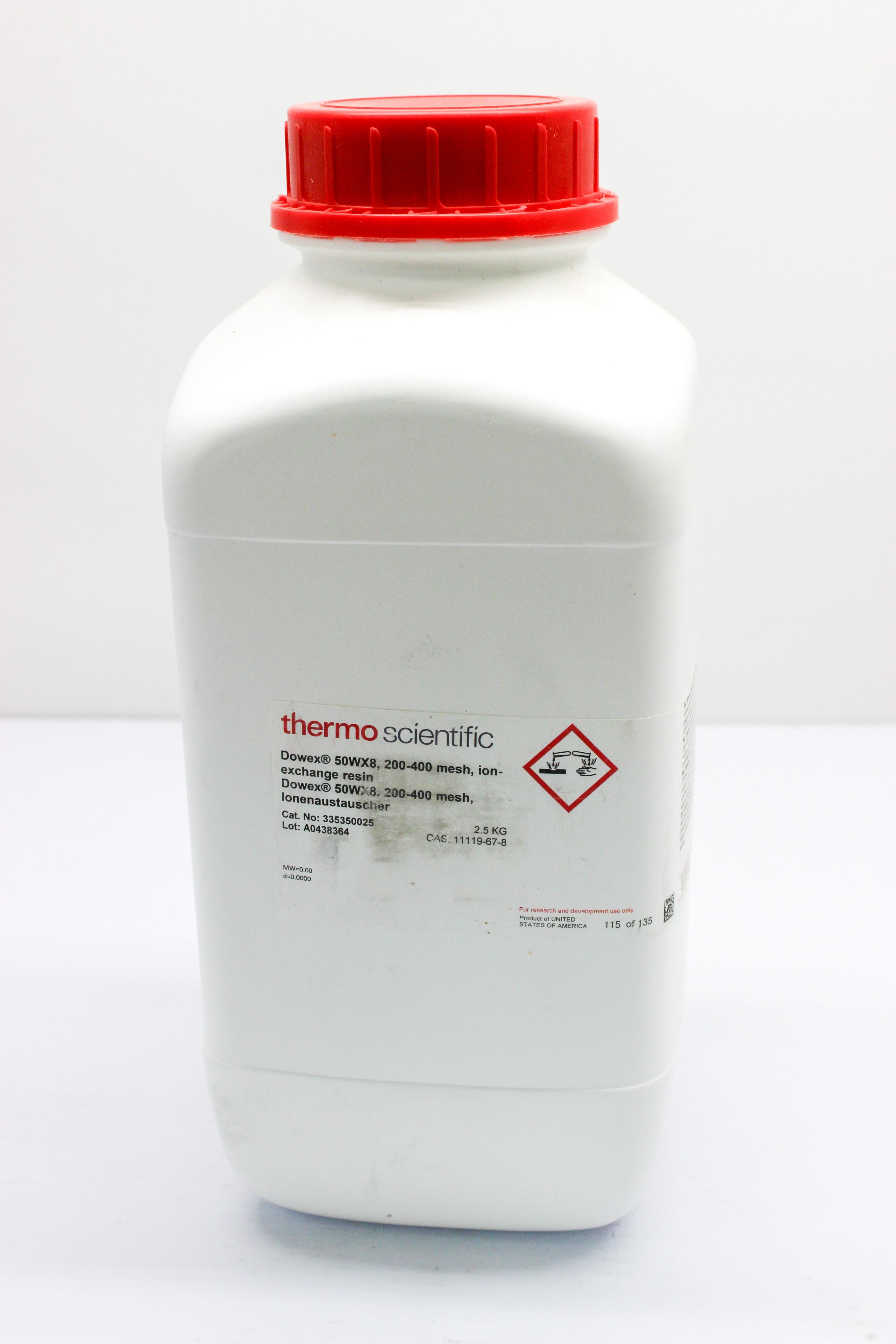 Thermo Dowex 50WX8 Ion Exchange Resin Chromatography 200-400 mesh 2.5KG