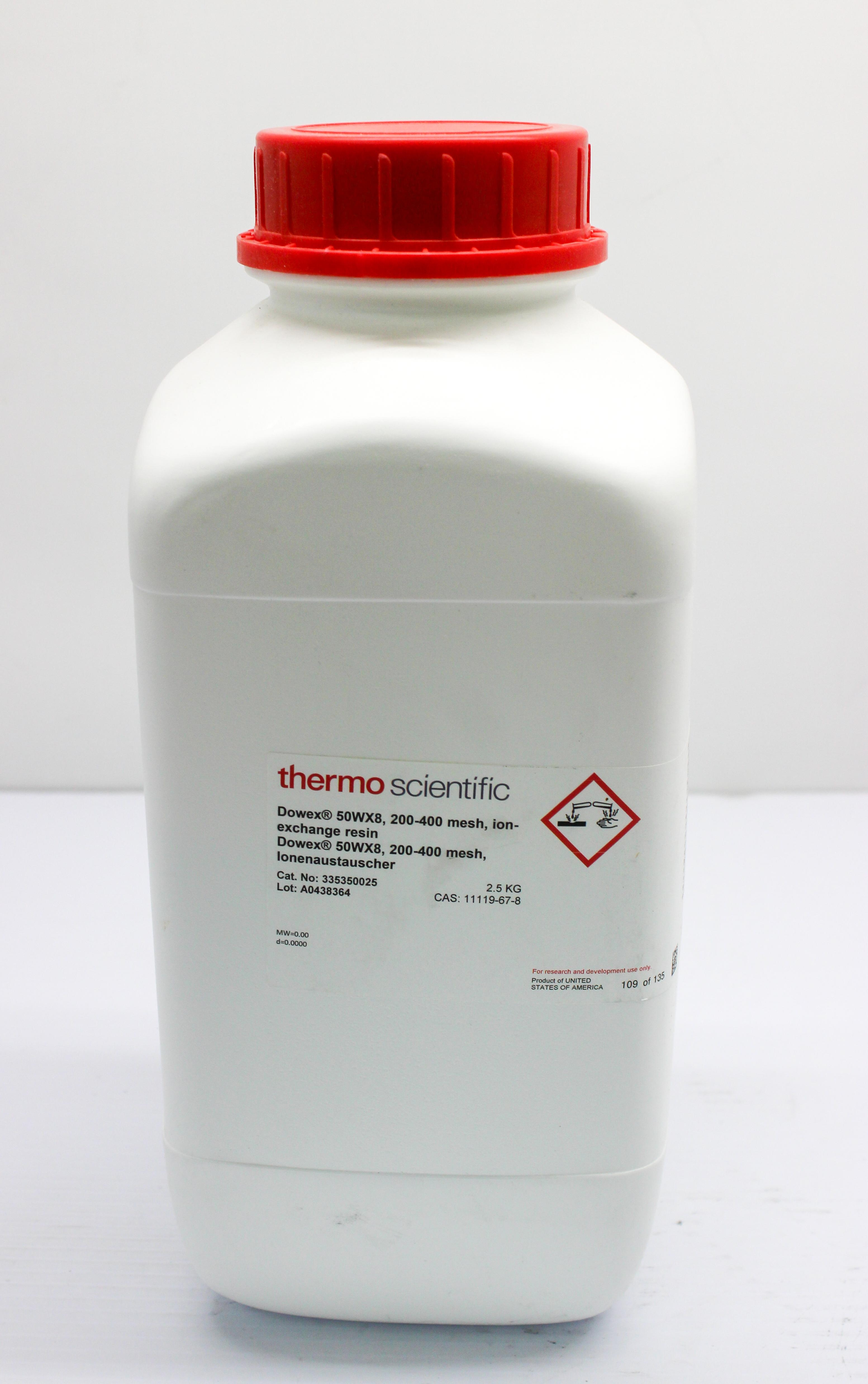 Thermo Dowex 50WX8 Ion-Exchange Resin Chemistry High-Resolution 200-400 Mesh