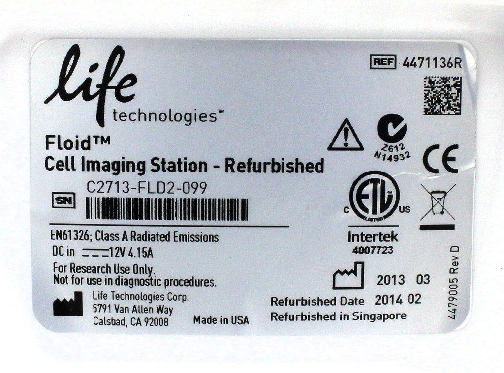 Life Technologies FLoid Imaging Station Imager DC 12V Cell Analysis Tool
