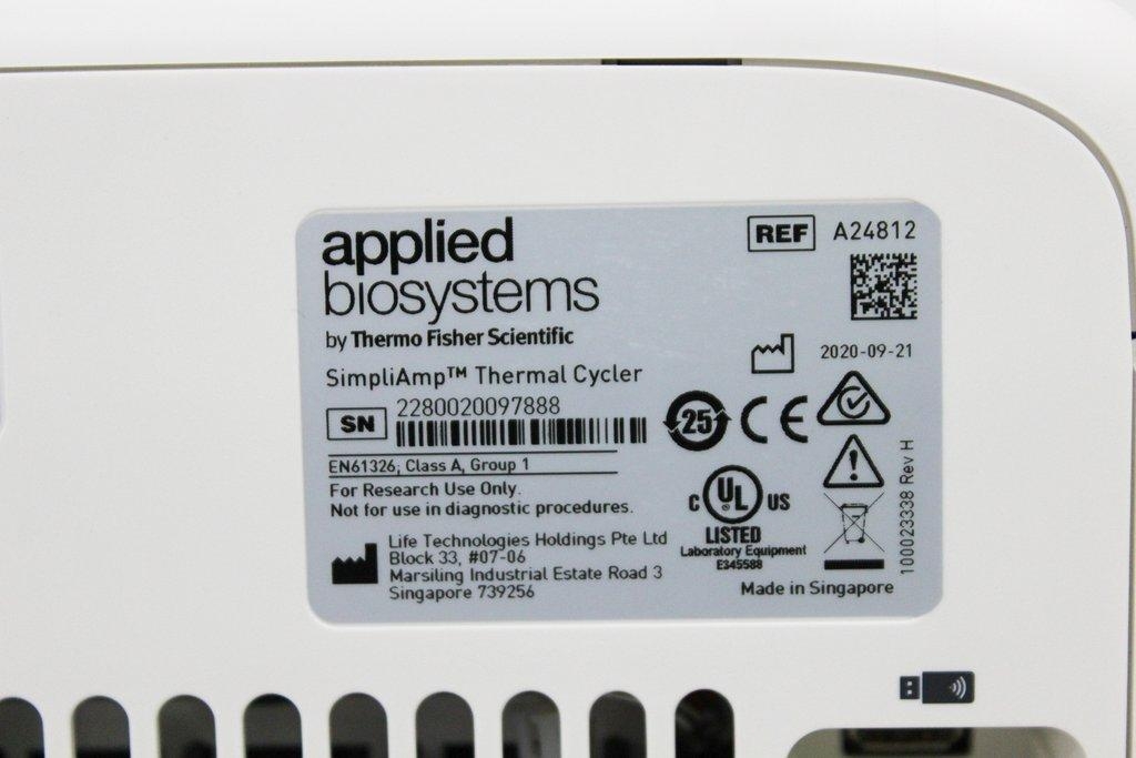 ABI SimpliAmp Thermal Cycler A24812 PCR Supports 100-240V 50/60Hz Operations