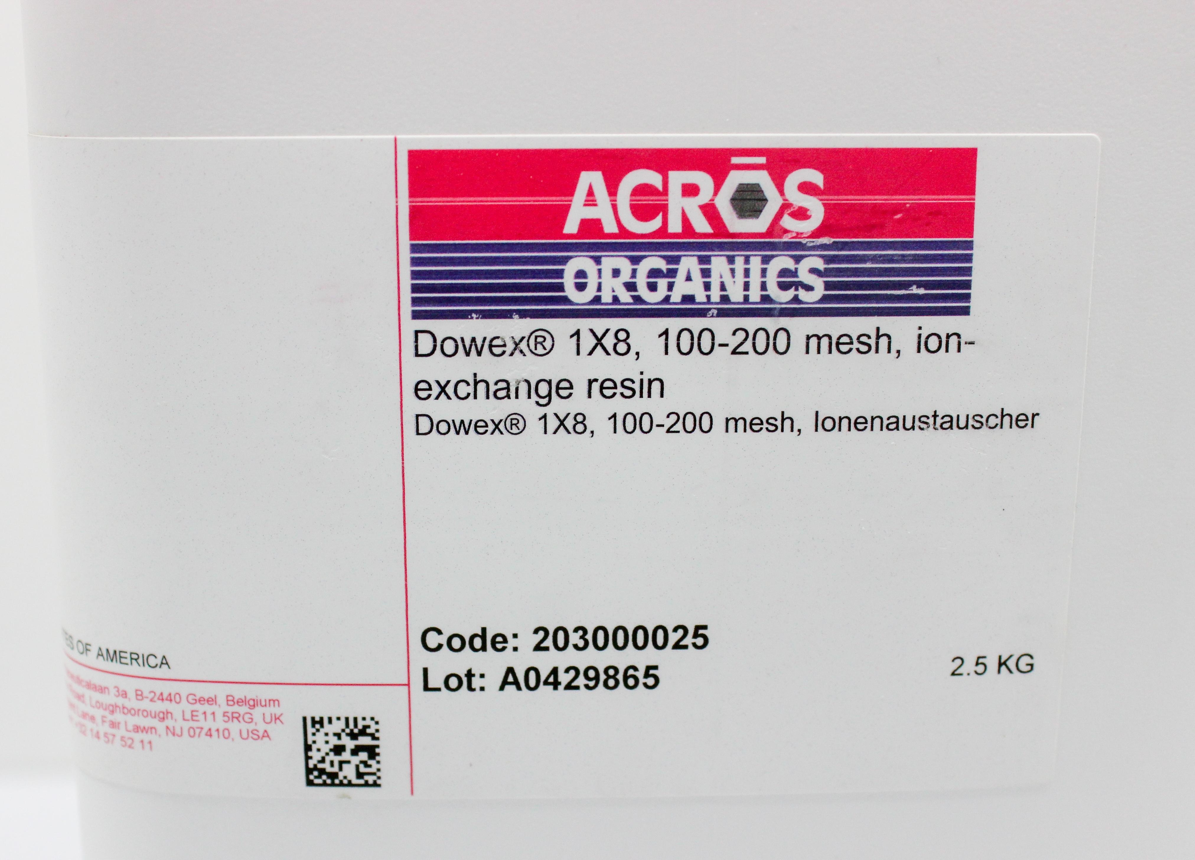 Acros Dowex 1X8 100-200 Mesh Ion-Exchange Resin 2.5Kg For Lab Separation