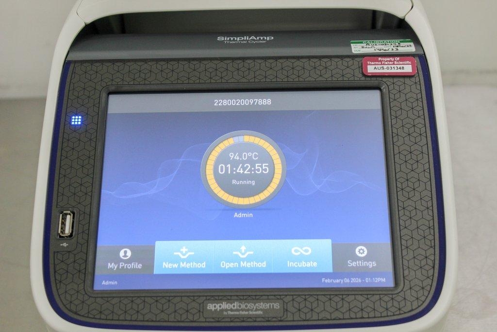 ABI SimpliAmp Thermal Cycler A24812 PCR Supports 100-240V 50/60Hz Operations