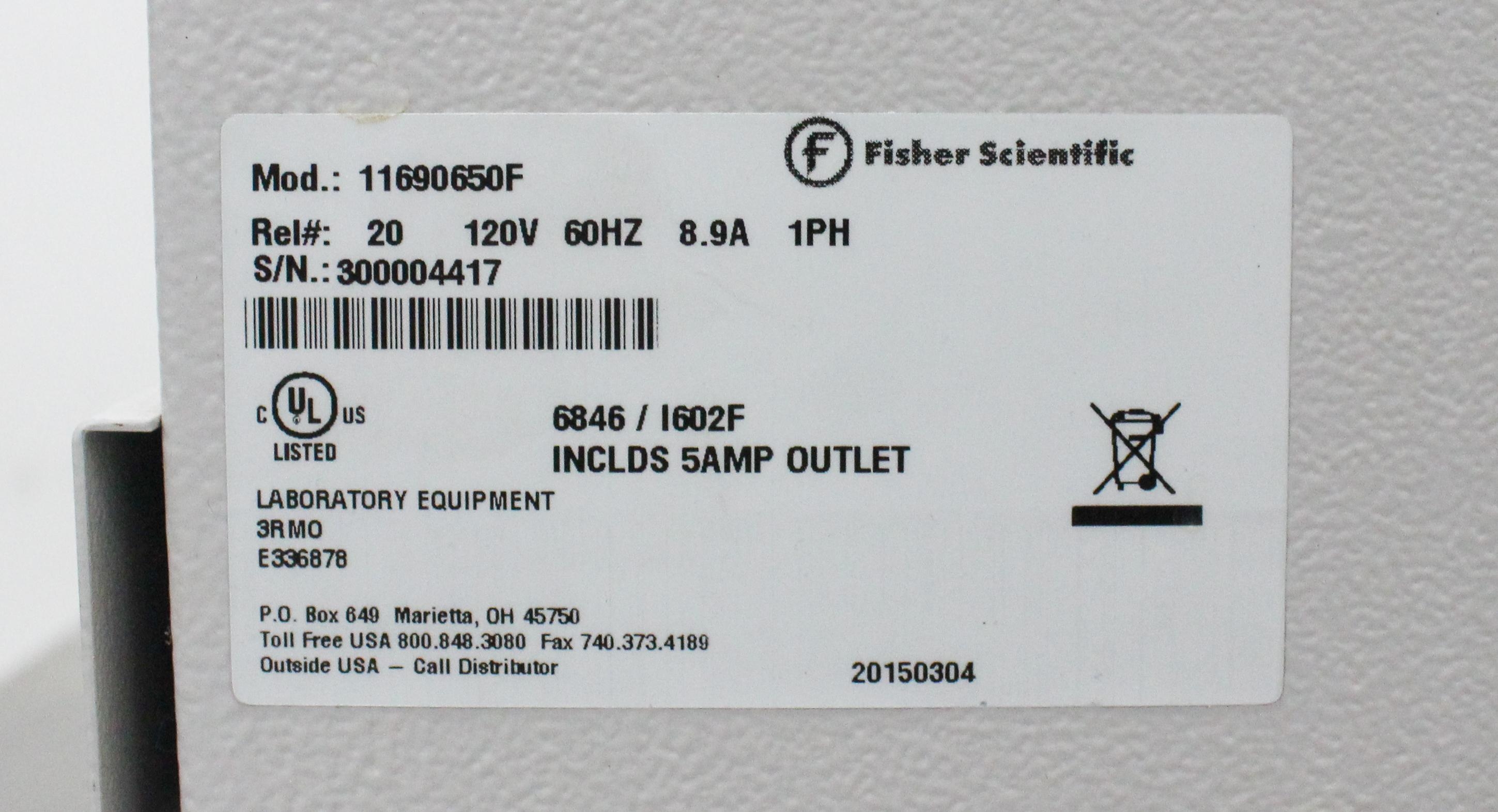 Fisher 11690650F Isotemp Incubator High Reliability 30C to 75C Temp Range