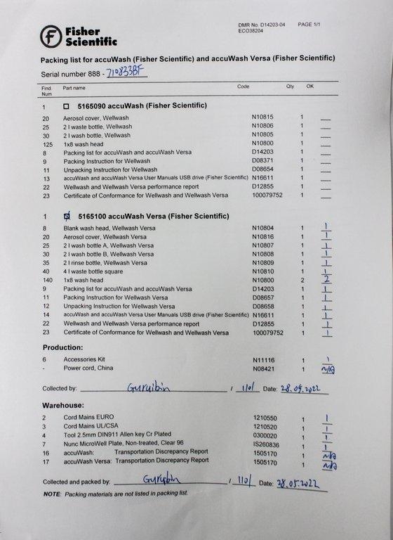 Thermo Microplate Washer accuWash Versa Plate Washer 100-240V Power Cord