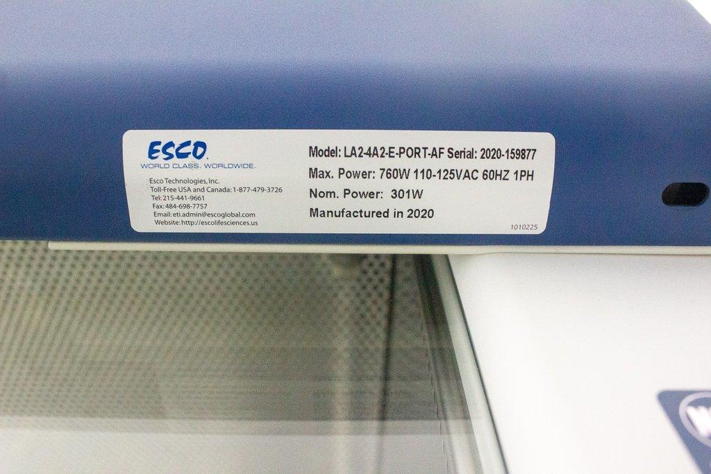 Esco Labculture LA2-4A2-E-PORT-AF Bio Safety Cabinet Class II A2 4Ft