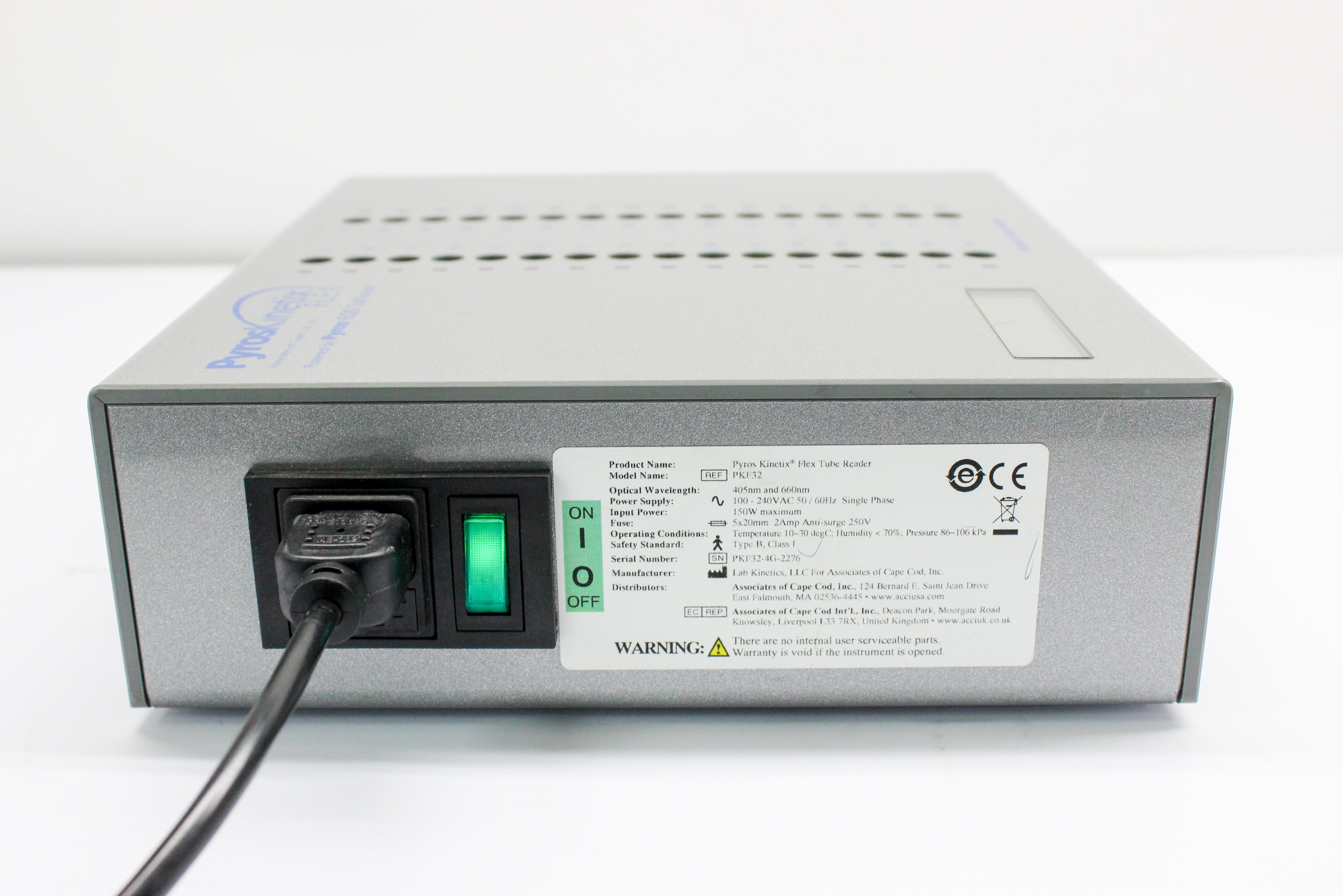 Associates Pyros Kinetix Flex PKF32 Tube Reader Kinetic Assay System in E Condition