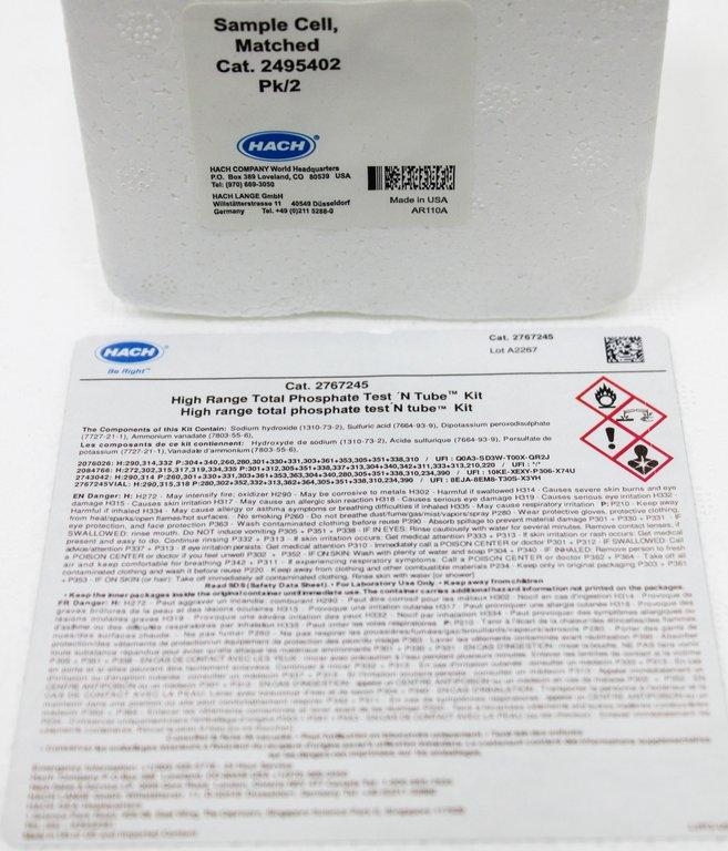 Hach 2767245 Phosphate Test Kit, High Range with Sample Cell, Turnkey System