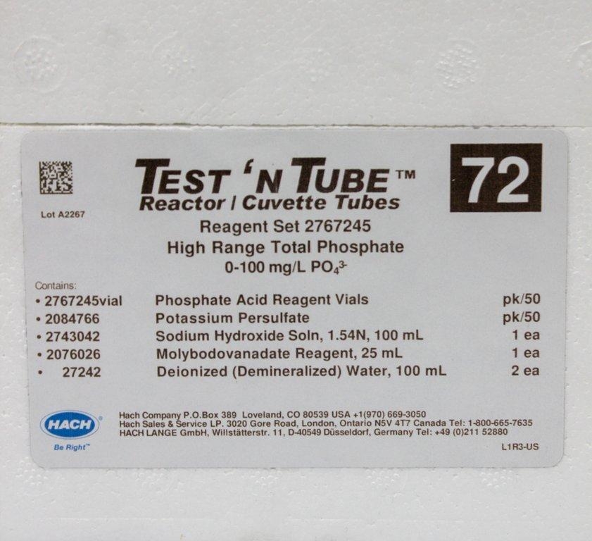 Hach 2767245 Phosphate Test Kit, High Range with Sample Cell, Turnkey System