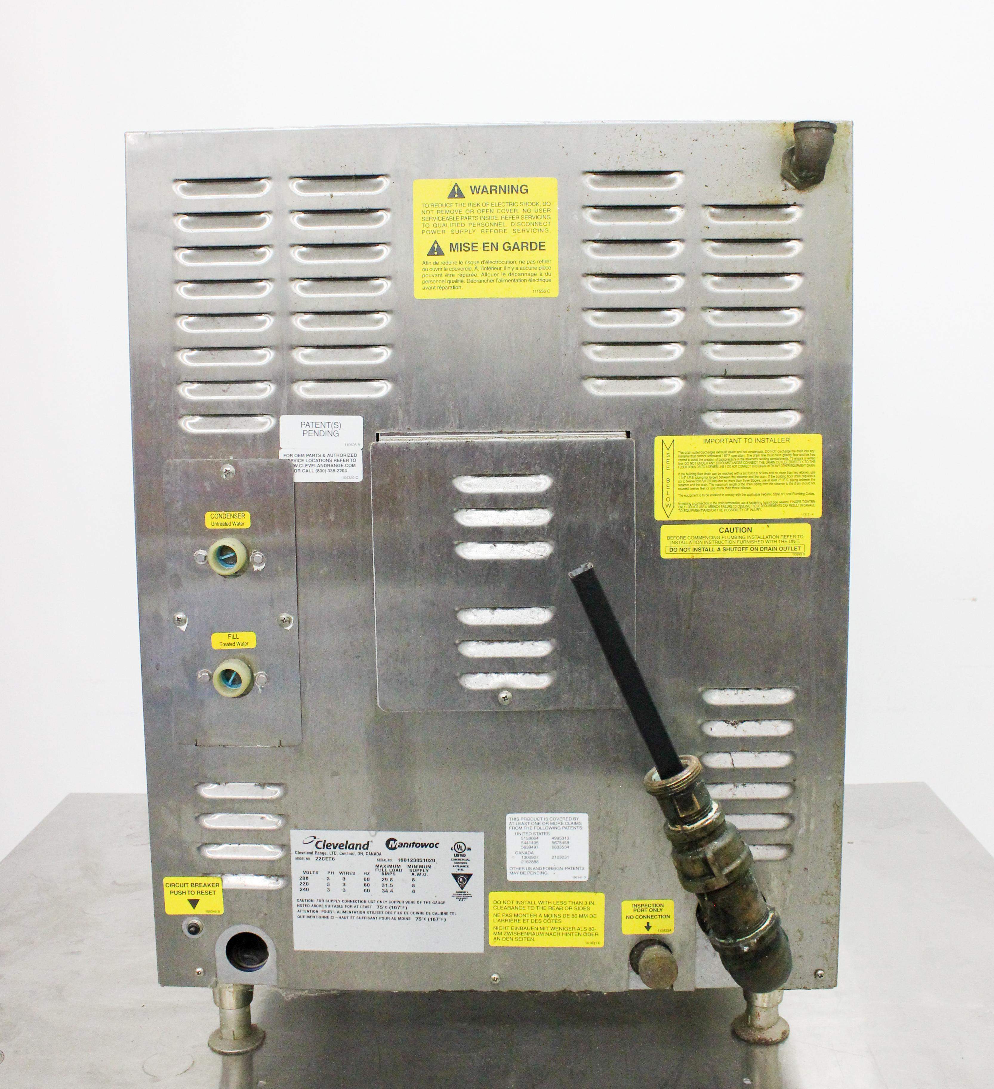 Cleveland 22CET6 Convection Steamer 6-Pan Commercial Kitchen Equipment