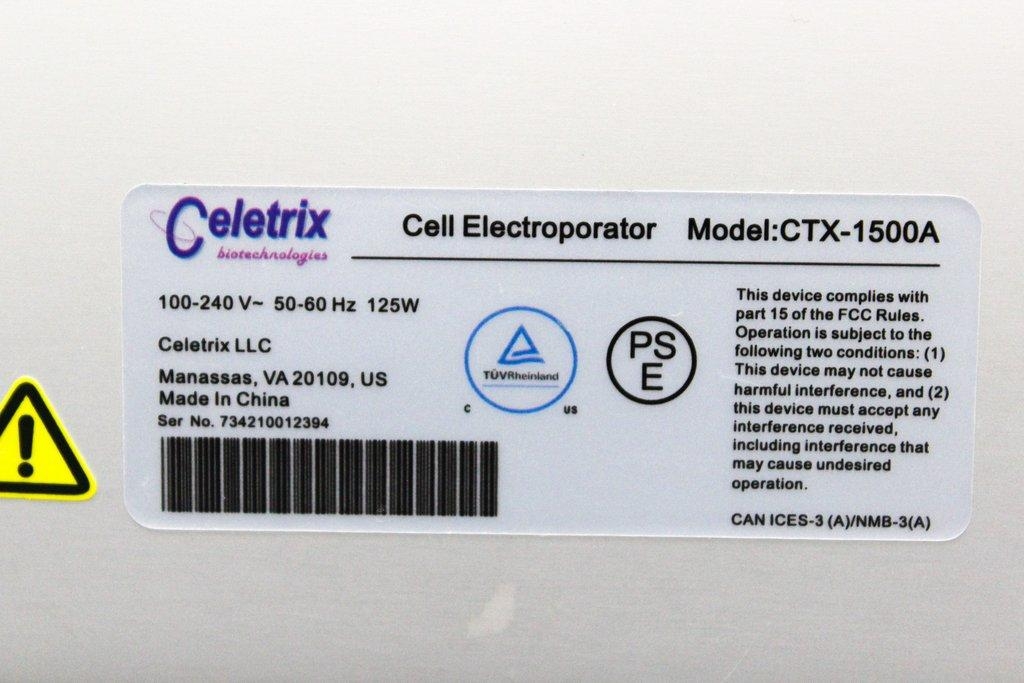 Celetrix CTX-1500A Cell Electroporator Electroporation High Efficiency Low Toxicity