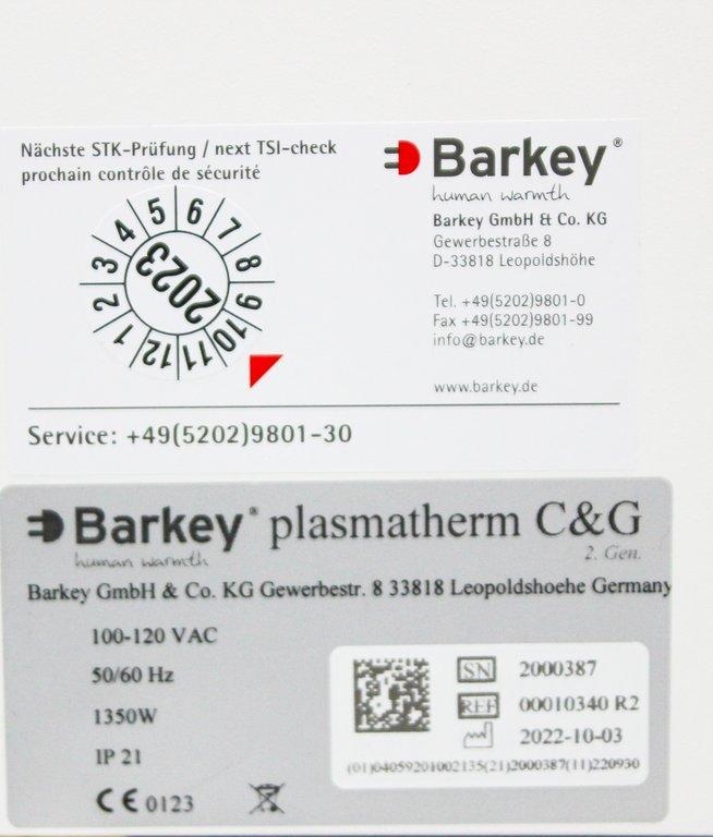 Barkey Plasmatherm C&G Chiller Heater Plasma Warmer 100-120V Heating System