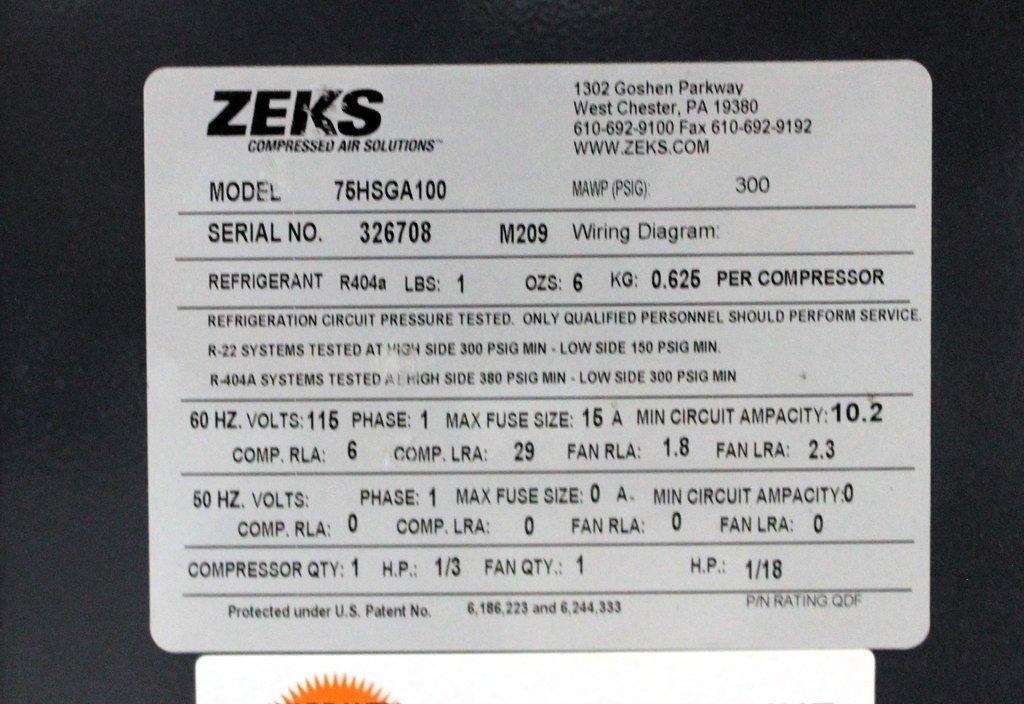 Zeks Heat Sink Air Dryer 31in Facility Equipment Good Condition Functional