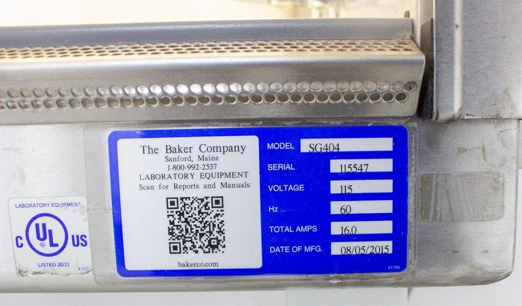 Baker SG404 Biosafety Cabinet Type A2 Airflow Ergonomic Energy Saving