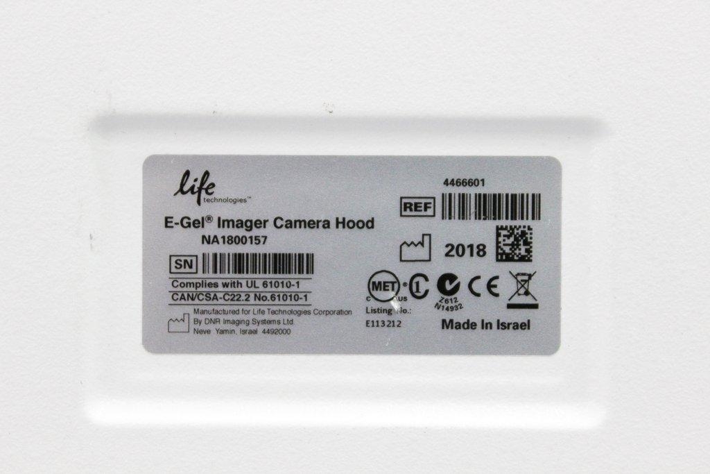 Life Technologies E-Gel Imager Camera Hood with Light Base, 120V, Good Condition