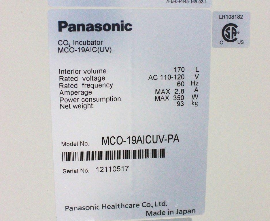 Panasonic MCO-19AICUV-PA CO2 Incubator 170L with UV Contamination Control