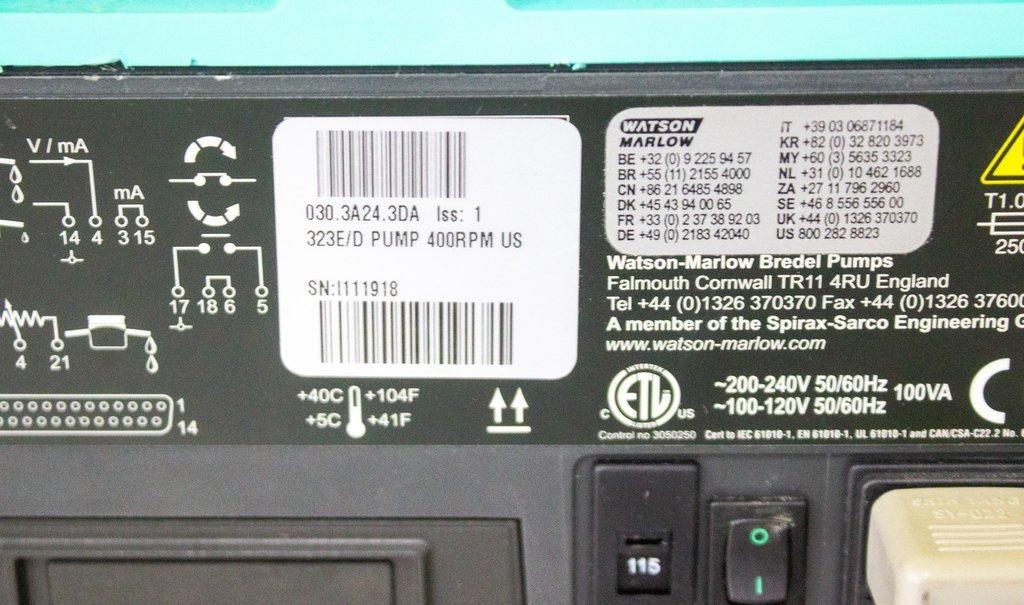Watson Marlow 323E/D Peristaltic Pump with 313D Pumphead Variable Speed Control