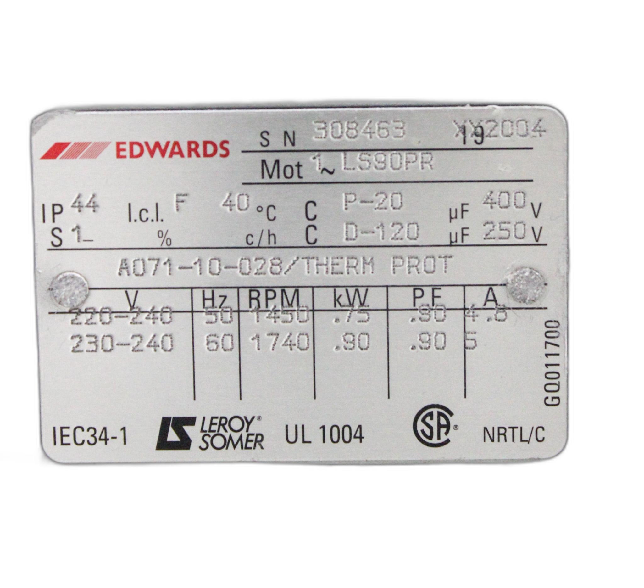 Edwards Vacuum Pump E2M30 Industrial Vacuum Reliable High Suction Power 220V