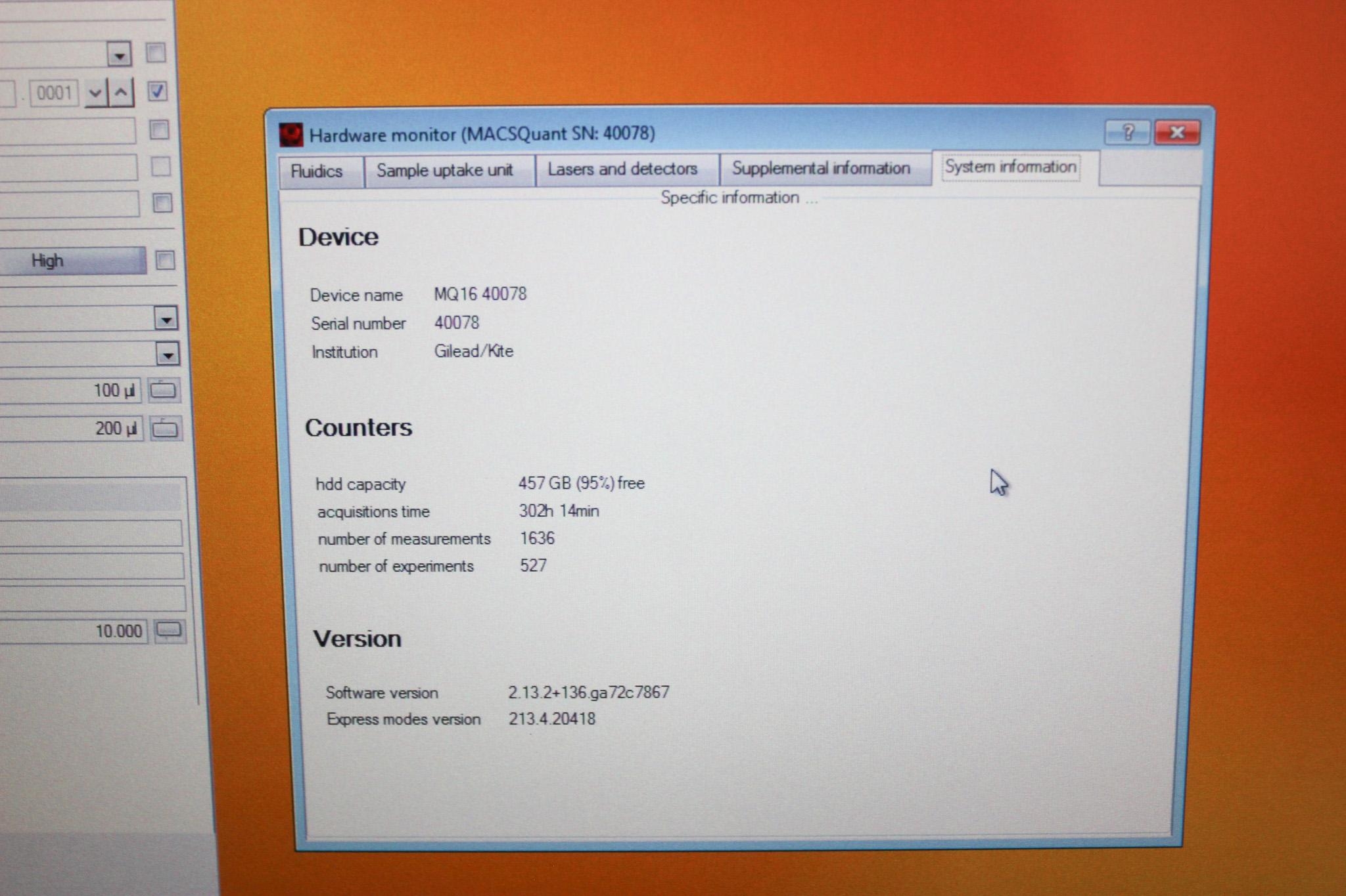 Miltenyi MACSQuant Analyzer 16 Flow Cytometry 16 Optical Parameters