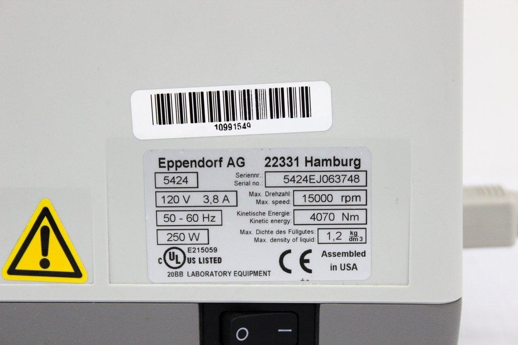 Eppendorf Centrifuge 5424 Microcentrifuge w/ Rotor FA-45-24-11 15000 RPM