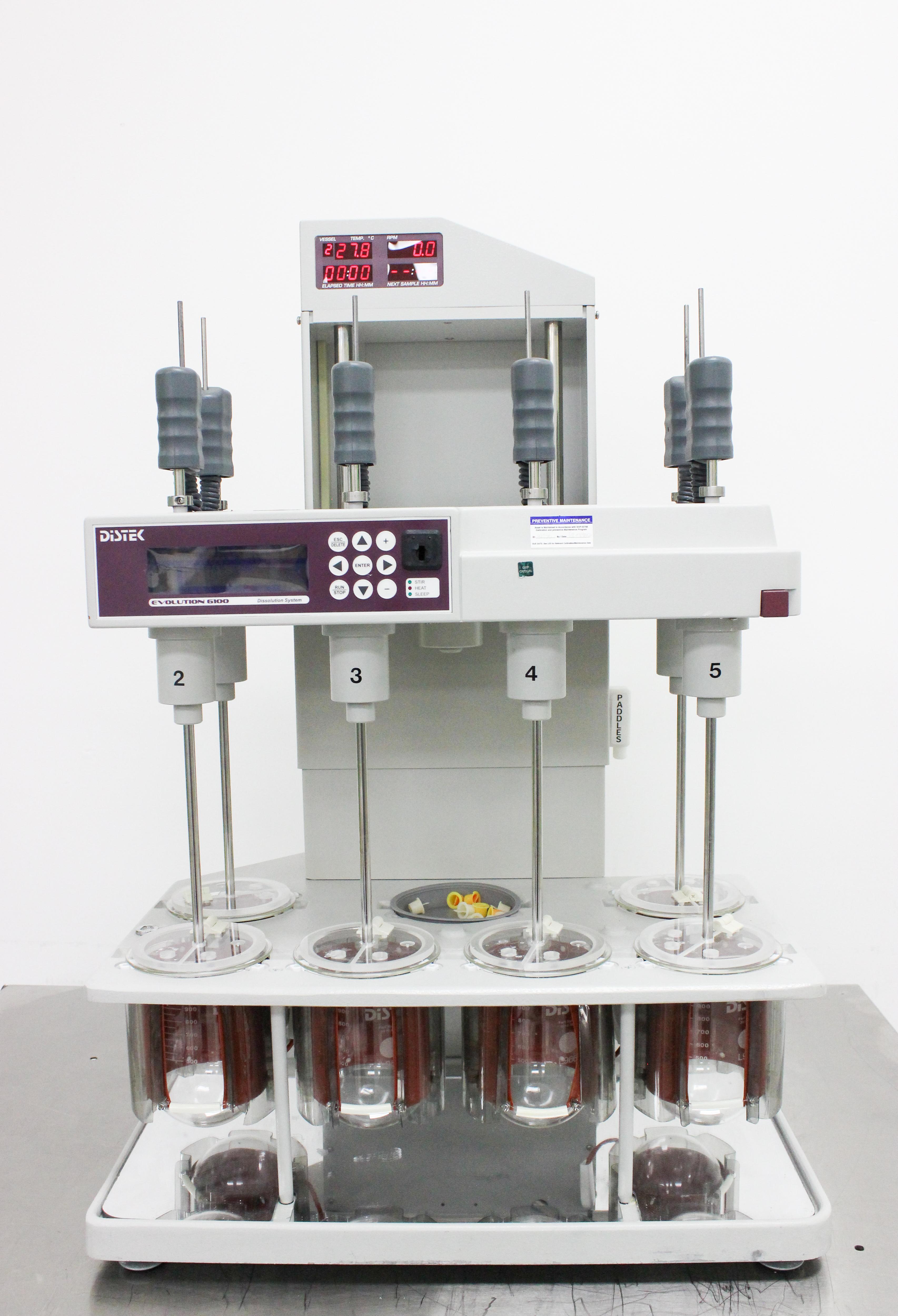 Distek Evolution 6100 Dissolution System Bathless Tech 37C 350RPM