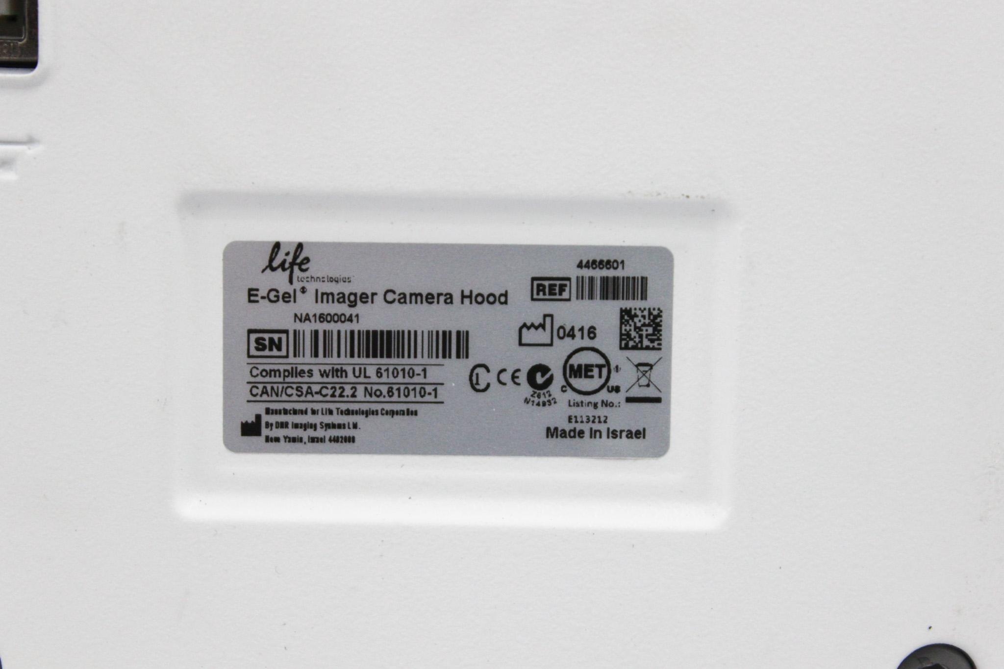 Life Technologies E-Gel Imager Camera Hood, Model 4466601, 120V Imaging