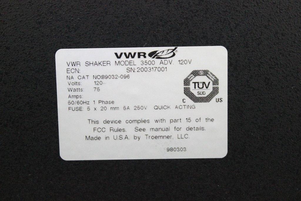 VWR NO89032-096 Shaker 3500 Small Benchtop Equipment 3500 RPM Excel