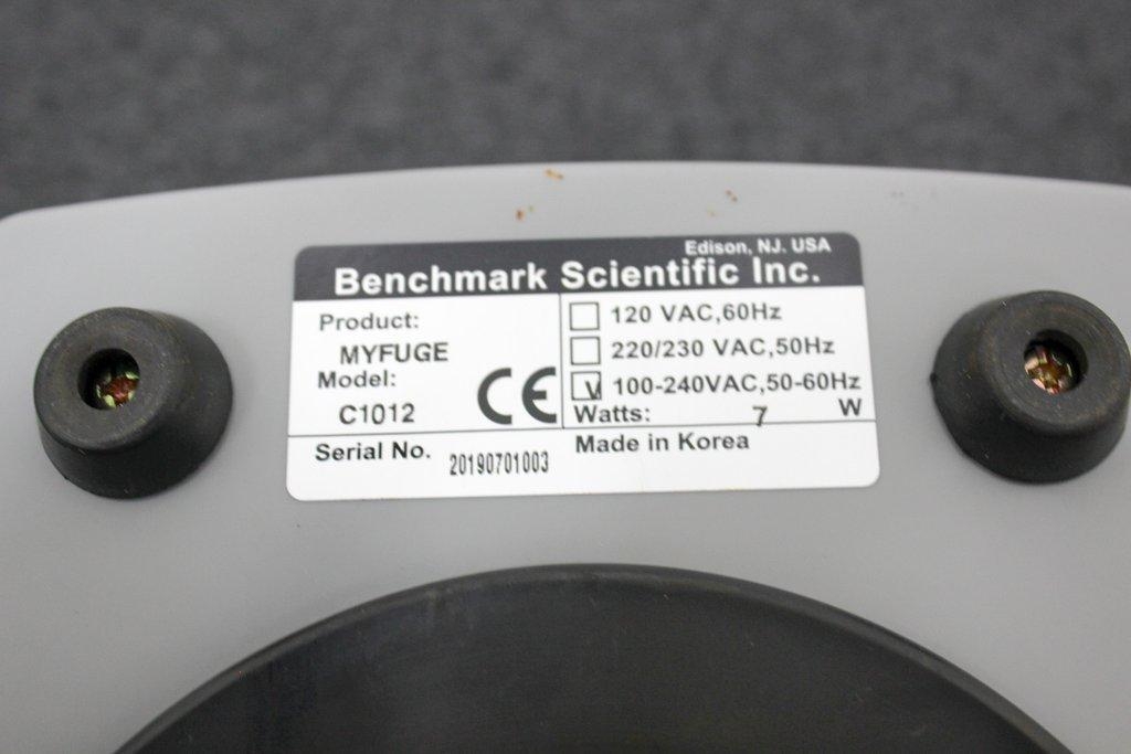 Benchmark My Fuge C1012 Centrifugation Microcentrifuge 12x2 mL 7000 RPM DualVolt