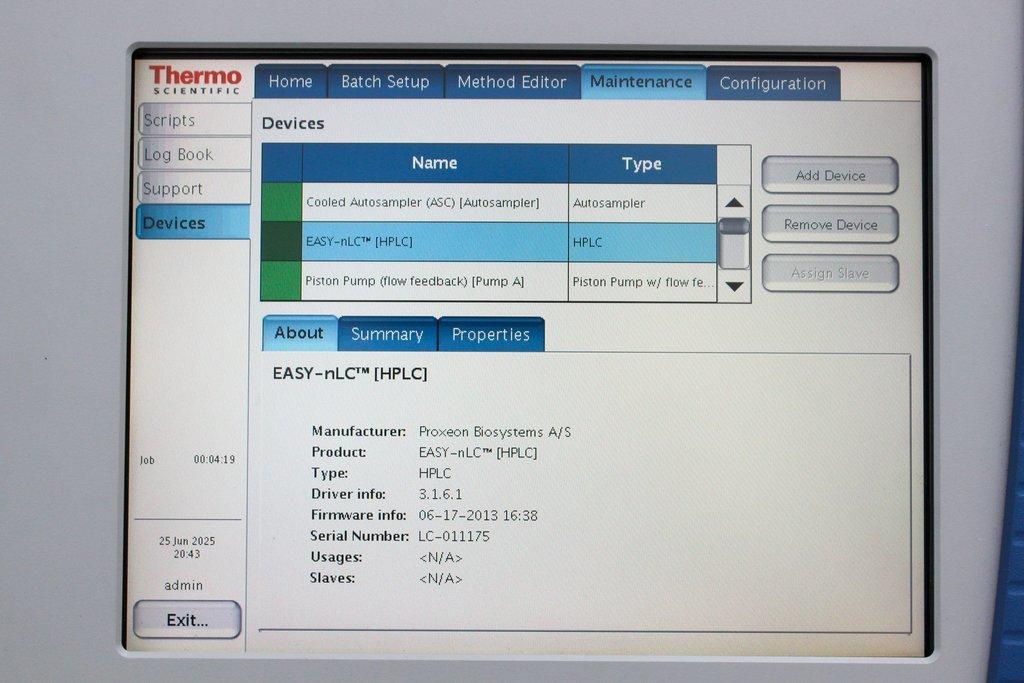 Thermo Easy-nLC 1000 HPLC System nanoLC Binary Gradient 100-240V Power Cord Incl