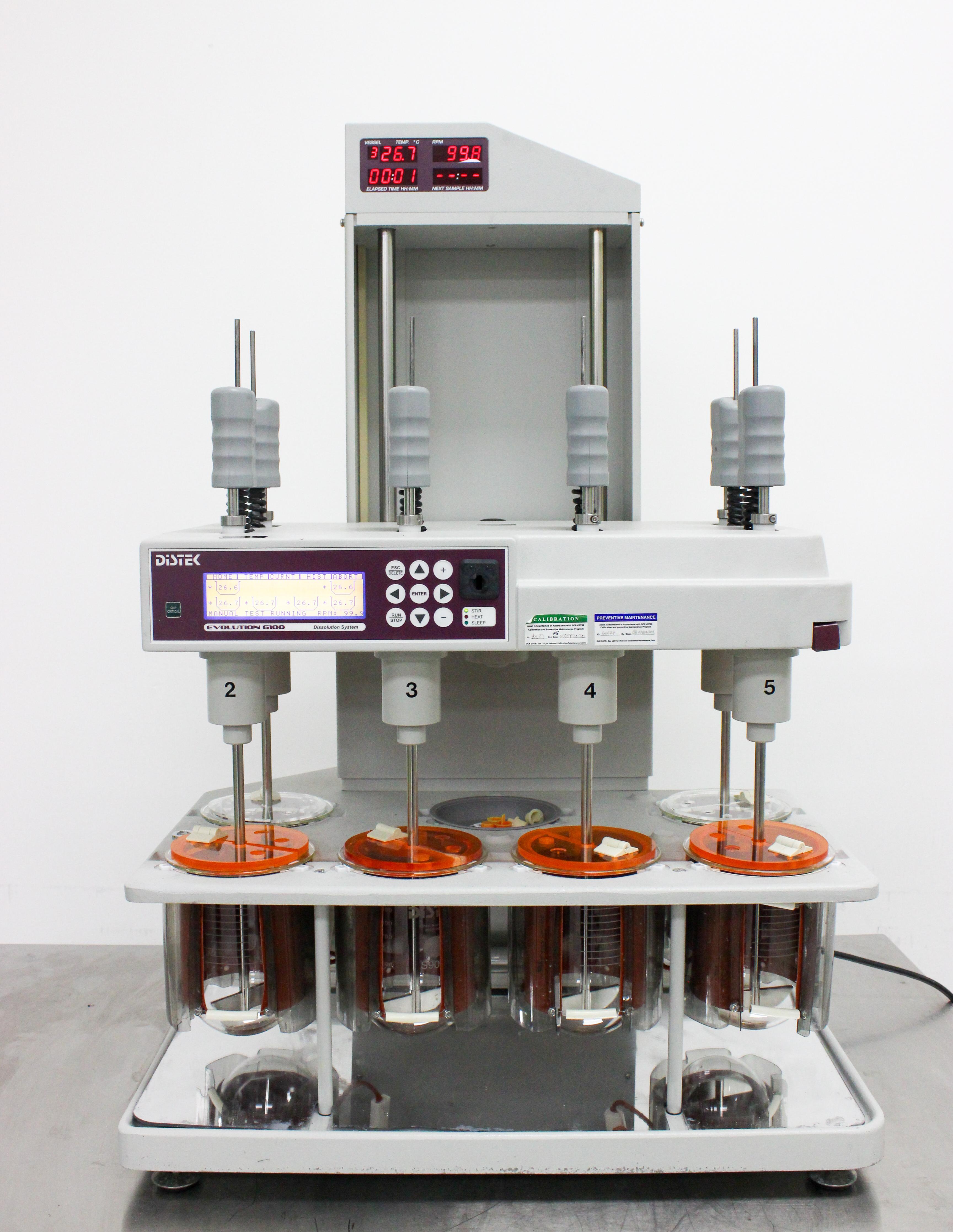 Distek Evolution 6100 Chemistry Dissolution System Bathless 7 Vessels 350 RPM