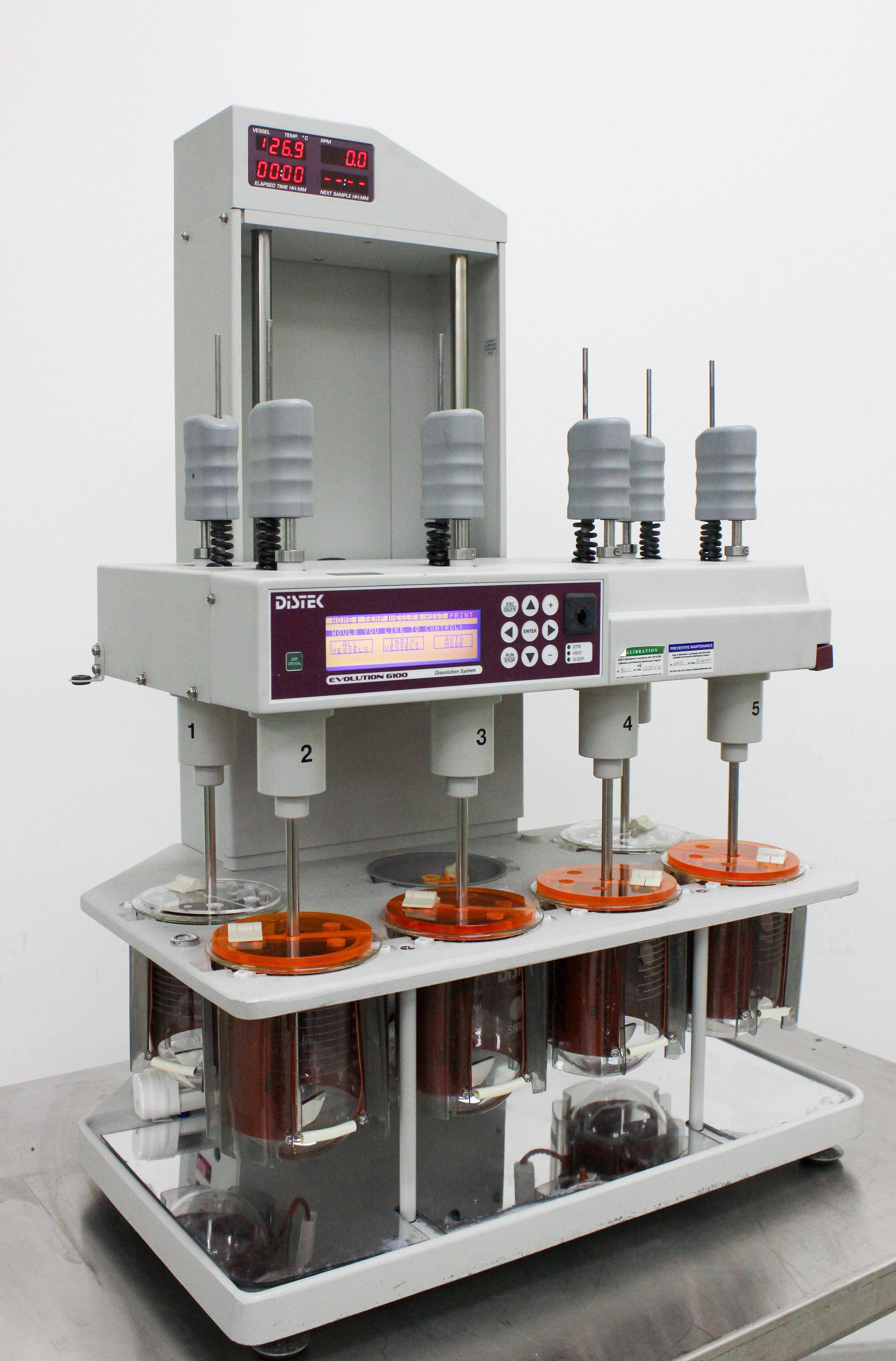 Distek Evolution 6100 Chemistry Dissolution System Bathless 7 Vessels 350 RPM