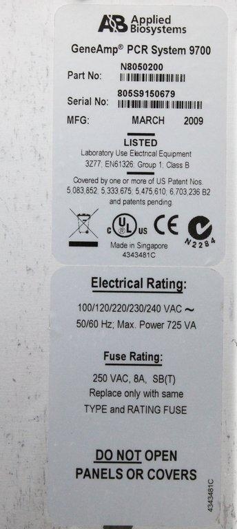 ABI GeneAmp PCR System 9700, VG Condition, 96-Well Block, Passed Specs Test
