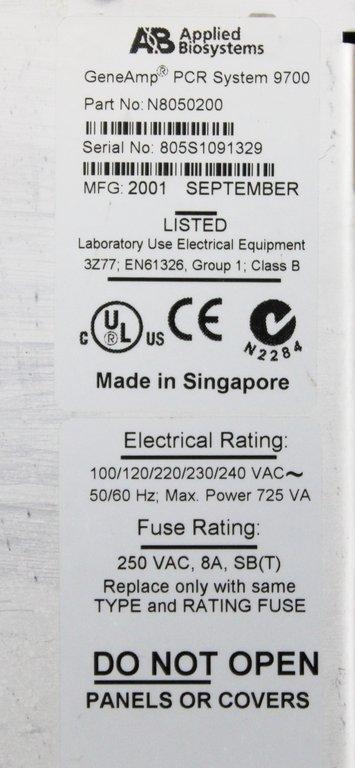 ABI GeneAmp PCR 9700 Thermal Cycler 96-Well Fast & Accurate DNA Amplification