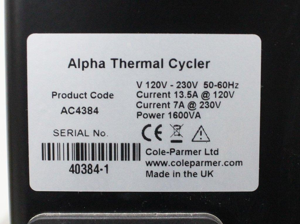 Cole Parmer Alpha Thermal Cycler AC4384 Quad 384-Well PCR Machine 100-240VAC