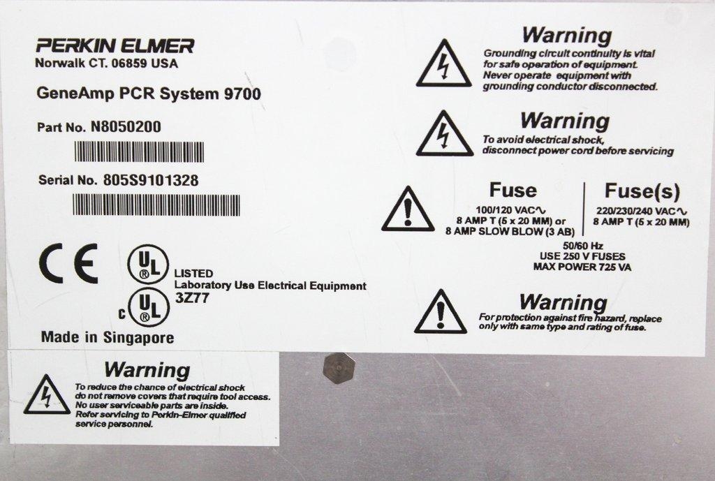 ABI GeneAmp PCR System 9700 96-Well Block VG Thermal Cycler DNA PCR
