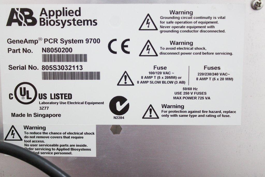 ABI GeneAmp PCR System 9700 PCR Thermal Cycler 96-Well Block Tested