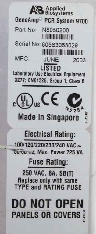 ABI GeneAmp PCR System 9700 96-Well Block, Reliable PCR Thermal Cycler