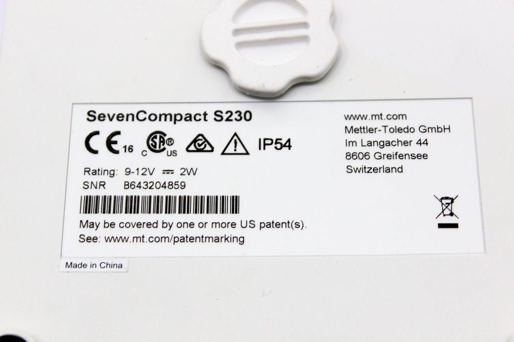 Mettler-Toledo Seven Compact S230 Meter pH, Conductivity, 120V 50/60Hz, VG