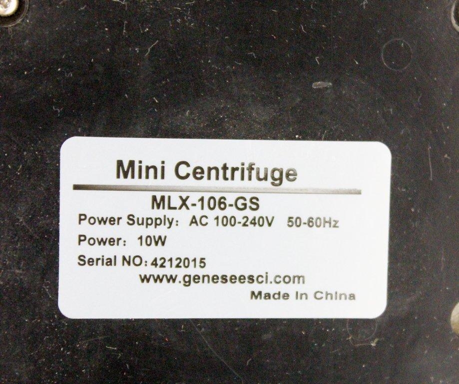 Genesee Scientific Mini Centrifuge MLX-106-GS Excellent Condition 100-240V