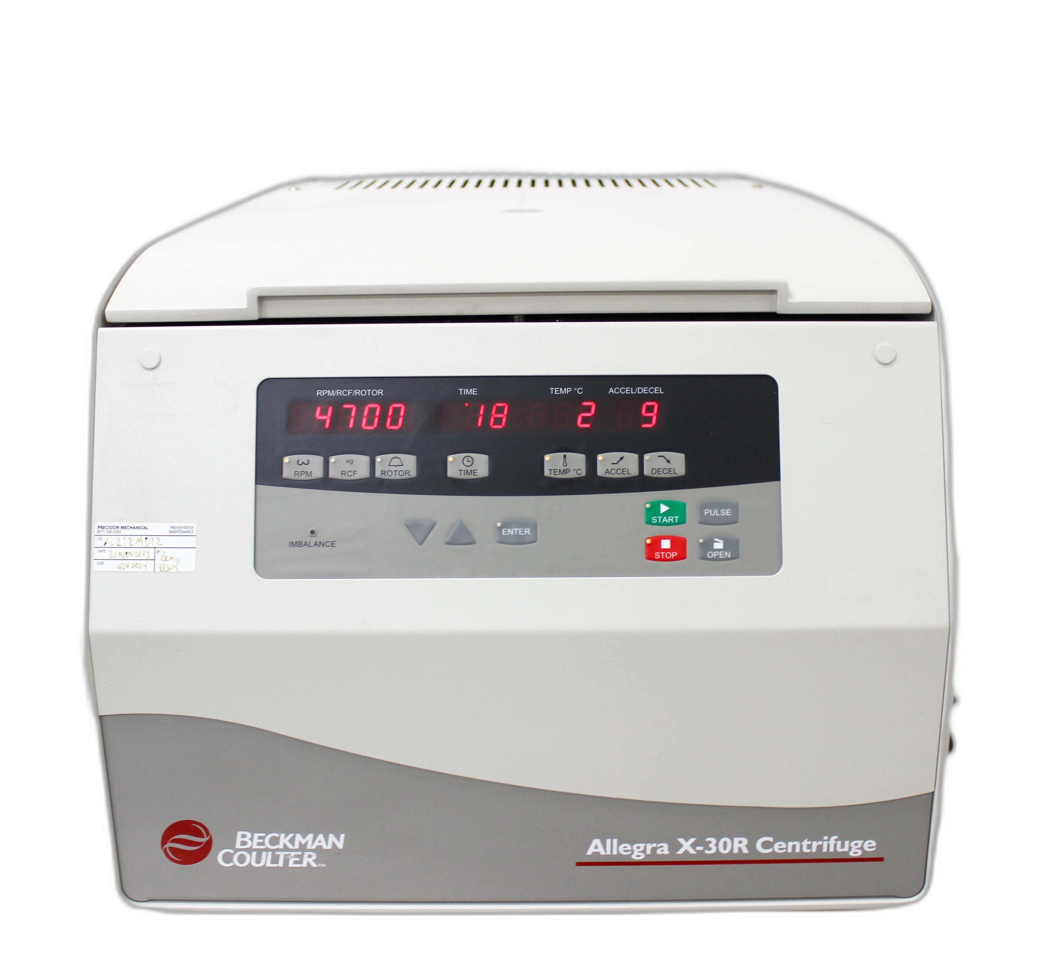 Beckman Coulter Allegra X-30R Centrifuge with 18,000 RPM, 120V, Refrigerated