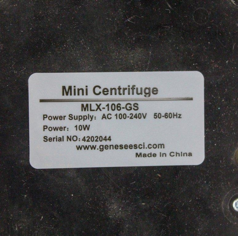 Genesee Mini Centrifuge MLX-106-GS Microcentrifuge 6cm Diameter Excellent