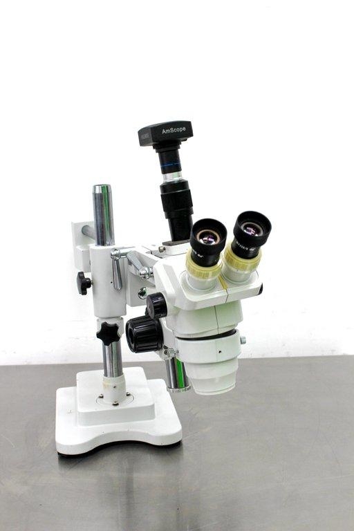 AmScope Trinocular Stand Stereo Zoom Microscope Without Light Double Arm