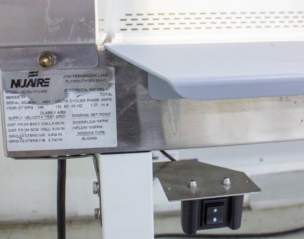 NuAire NU-425-600 Biosafety Cabinet Class II Type A/B3 Motorized Stand