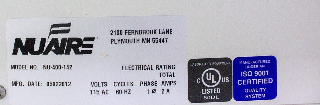 NuAire NU-425-600 Biosafety Cabinet Class II Type A/B3 Motorized Stand