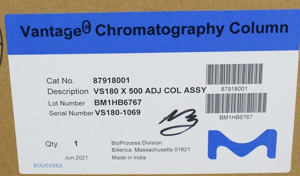 Millipore Vantage S2 Column VS 180 x 500 Chromatography Purification