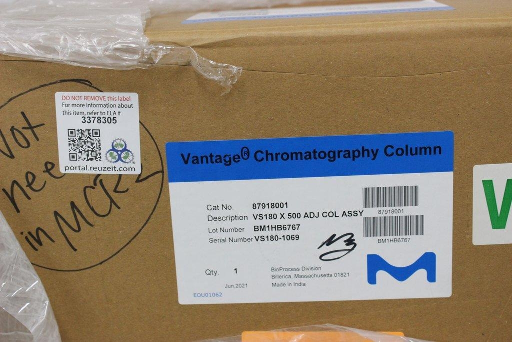 Millipore Vantage Chromatography Column VS180 x 500 Protein Purification