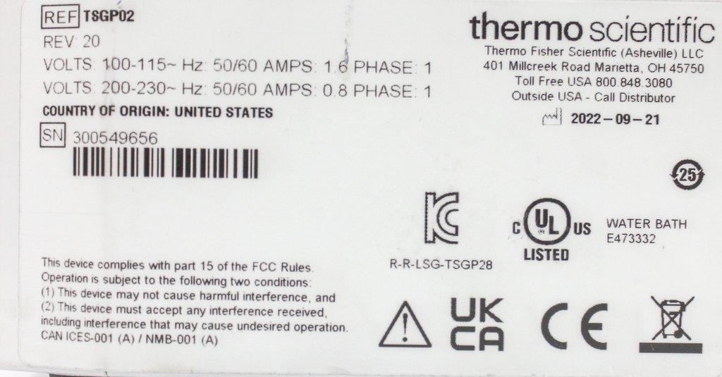 Thermo Scientific Precision GP 02 Water Bath TSGP02 15L 100/115V Very Good