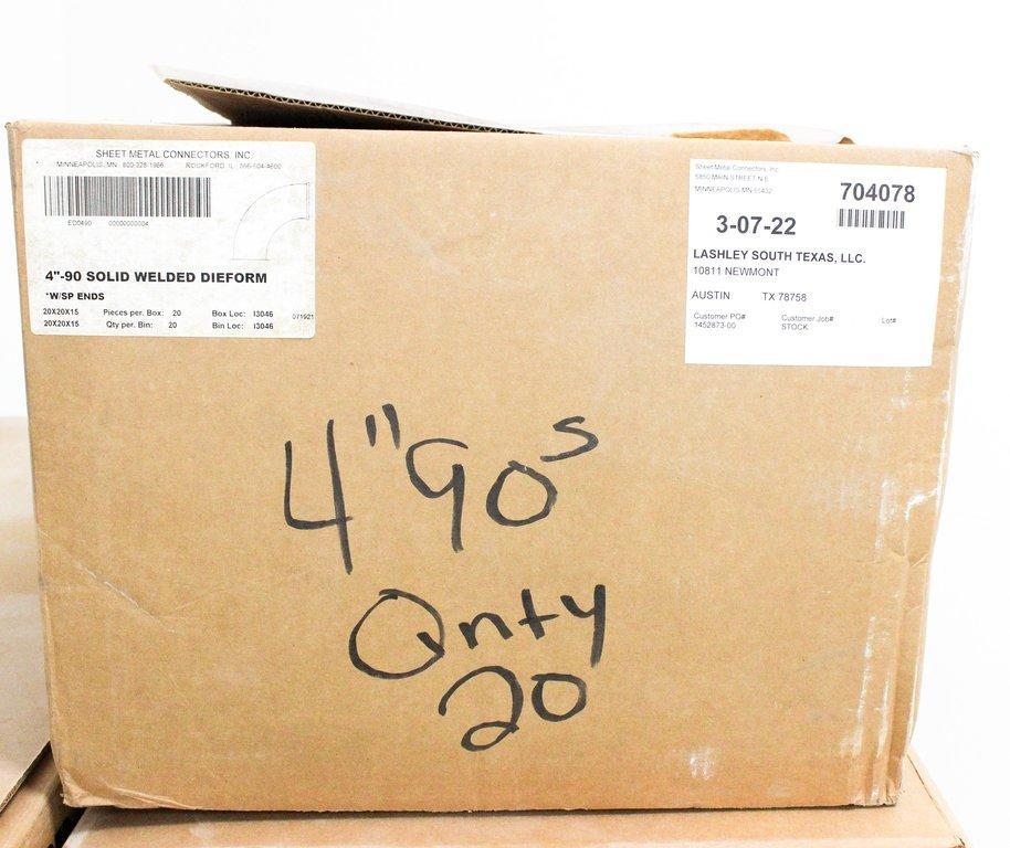 Sheet Metal Connectors 4 Inch Elbow Solid Welded Dieform HVAC Fit New