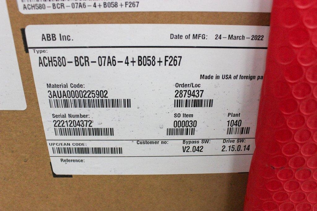 ABB ACH580 5HP AC Drive HVAC E-Clipse Bypass 7.6A 440-480V New Condition